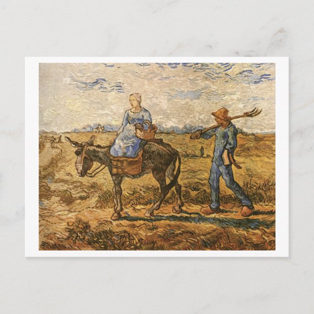 Carte Postale Paysans Sur Le Chemin De Travail Van Gogh Art (Devant)