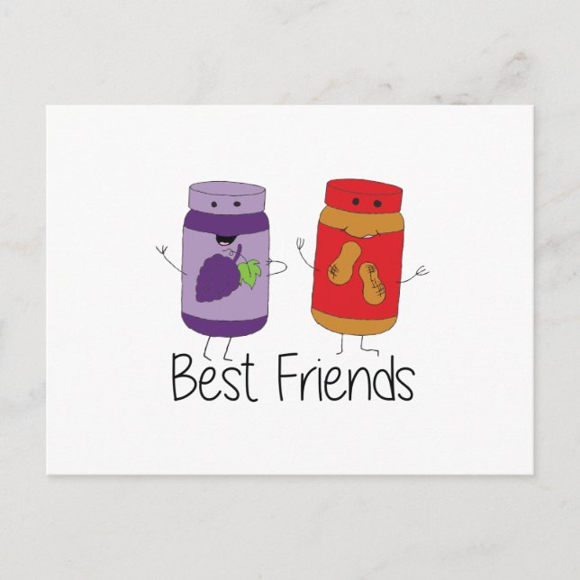 Carte Postale PB et J Best Friends Pb et J BFF Dessin (Devant)