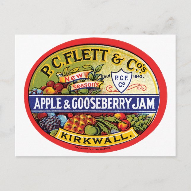 Carte Postale PC Flett & Cos. Confiture aux pommes et aux canneb (Devant)