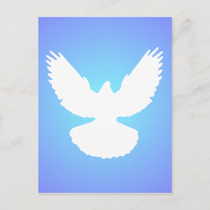 Carte Postale Peace Dove en vol White Blue Sky Simply Elegant