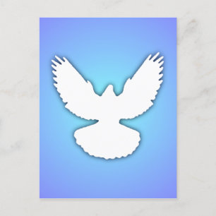 Carte Postale Peace Dove White w Shadow Blue Sky Simply Elegant