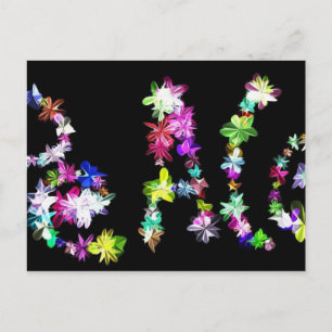 Carte Postale "PEACE" en Fleurs Art Imprimer Personnaliser Produ
