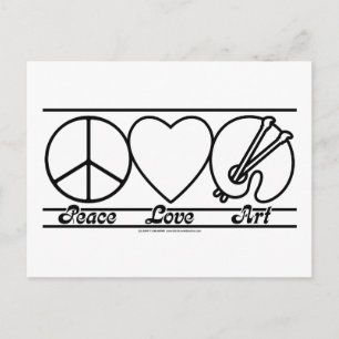 Carte Postale Peace Love and Art