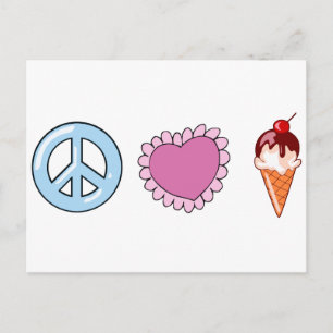 Carte Postale Peace Love and Ice Cream