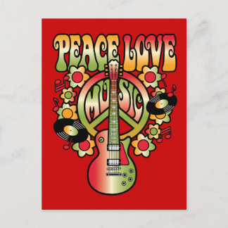 Carte Postale Peace Love and Music