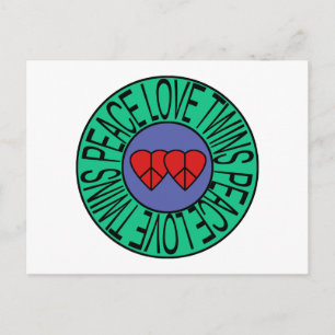 Carte Postale Peace Love and Twins - Cercle
