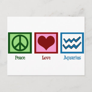 Carte Postale Peace Love Aquarius