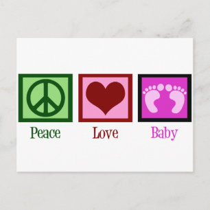 Carte Postale Peace Love Baby Girl