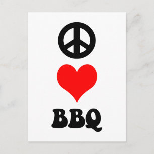 Carte Postale Peace Love BBQ