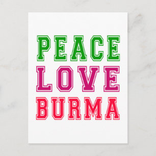 Carte Postale Peace Love Burma.