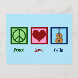 Carte Postale Peace Love Cello