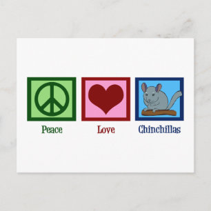 Carte Postale Peace Love Chinchillas