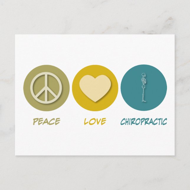 Carte Postale Peace Love Chiropractic (Devant)