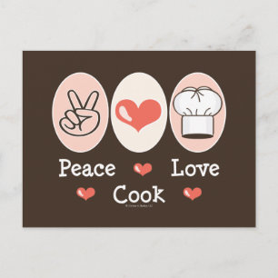 Carte postale Peace Love Cook