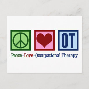 Carte Postale Peace Love ergothérapie