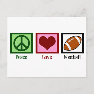 Carte Postale Peace Love Football