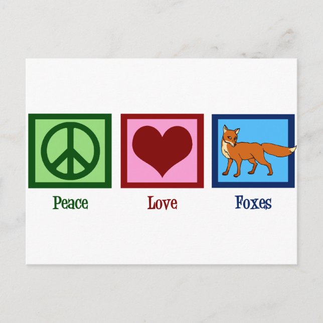 Carte Postale Peace Love Foxes (Devant)