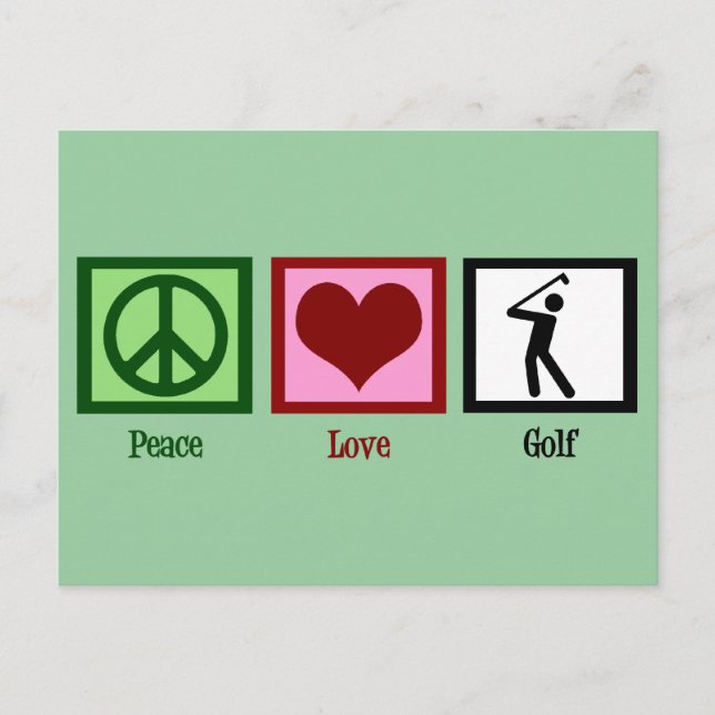 Carte Postale Peace Love Golf (Devant)