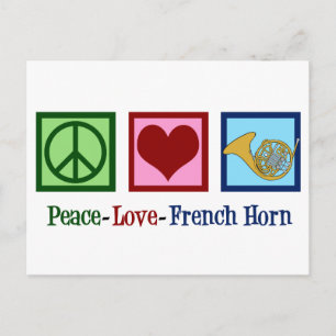 Carte Postale Peace Love Horn