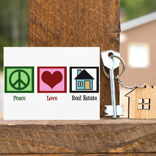 Carte Postale Peace Love Immobilier