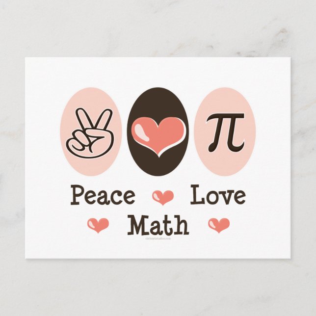 Carte postale Peace Love Math (Devant)