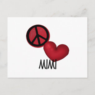 Carte Postale Peace Love Mimi