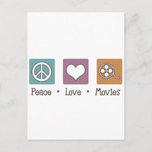 Carte Postale Peace Love Movies