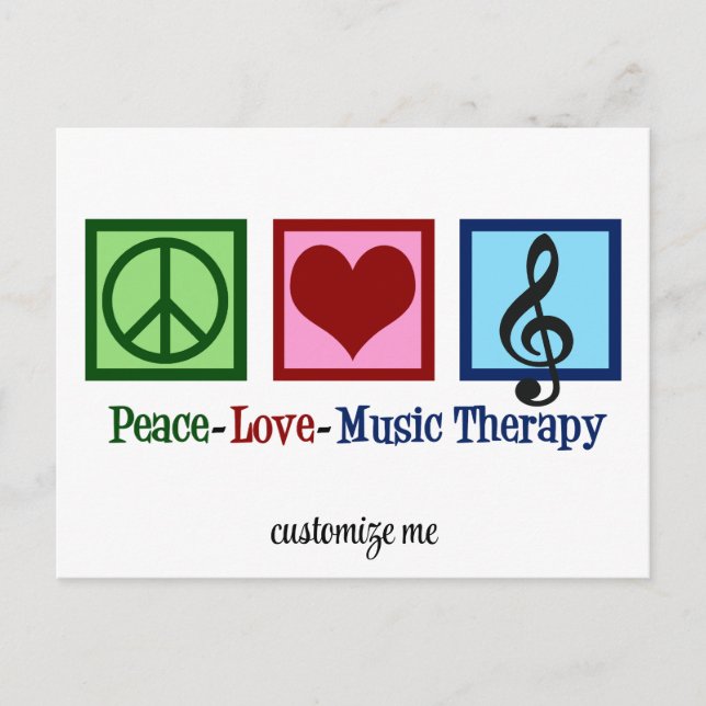 Carte Postale Peace Love Music Therapist Personnalisé (Devant)