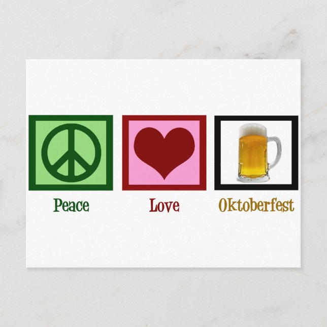 Carte Postale Peace Love Oktoberfest (Devant)