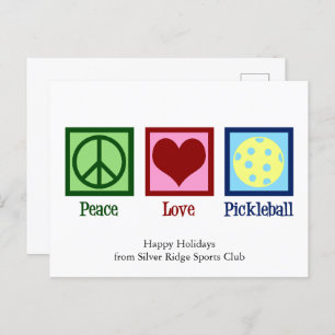 Carte Postale Peace Love Pickleball Cute Custom Holiday