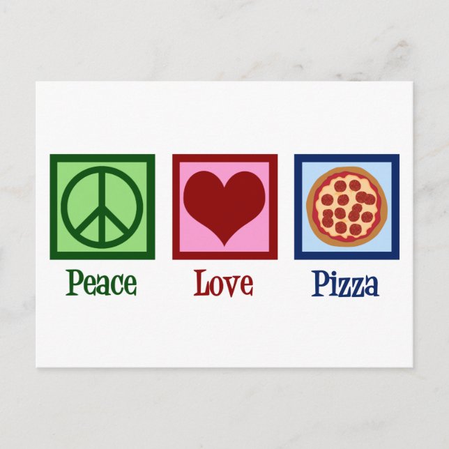 Carte Postale Peace Love Pizza Parlor (Devant)