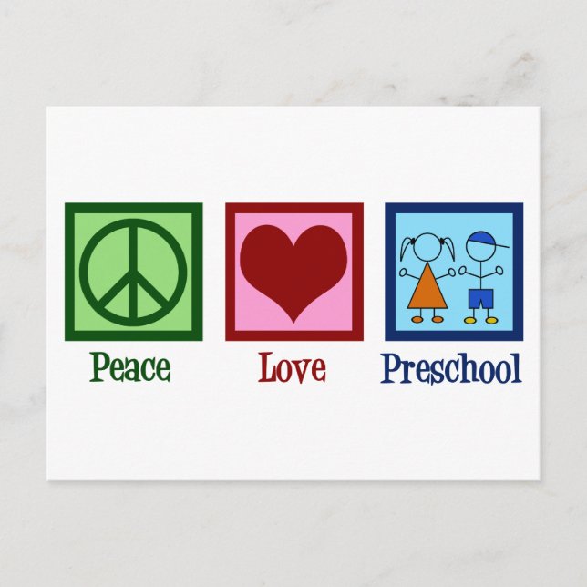 Carte Postale Peace Love préscolol (Devant)