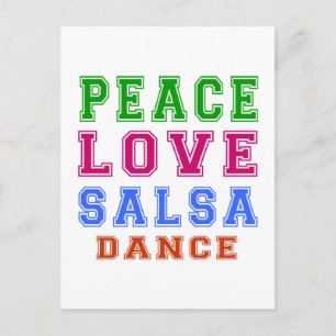 Carte Postale Peace Love Salsa Dance
