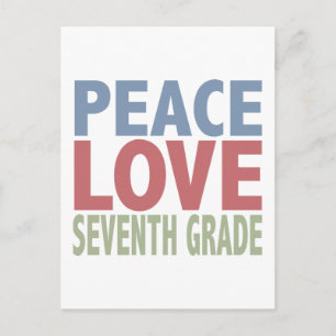 Carte Postale Peace Love Septième Année