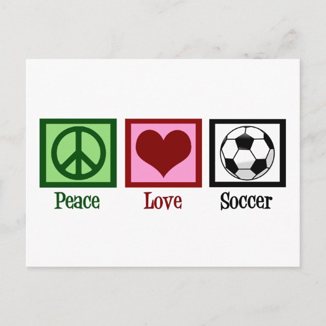 Carte Postale Peace Love Soccer (Devant)