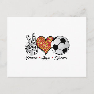 Carte Postale Peace Love Soccer Cool T Shirt