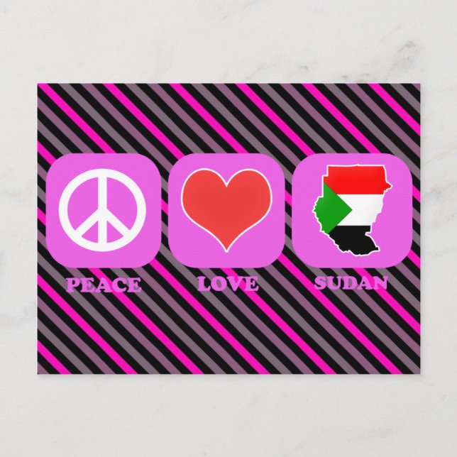 Carte Postale Peace Love Sudan (Devant)