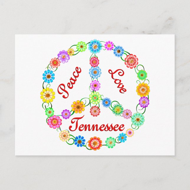 Carte Postale Peace Love Tennessee (Devant)
