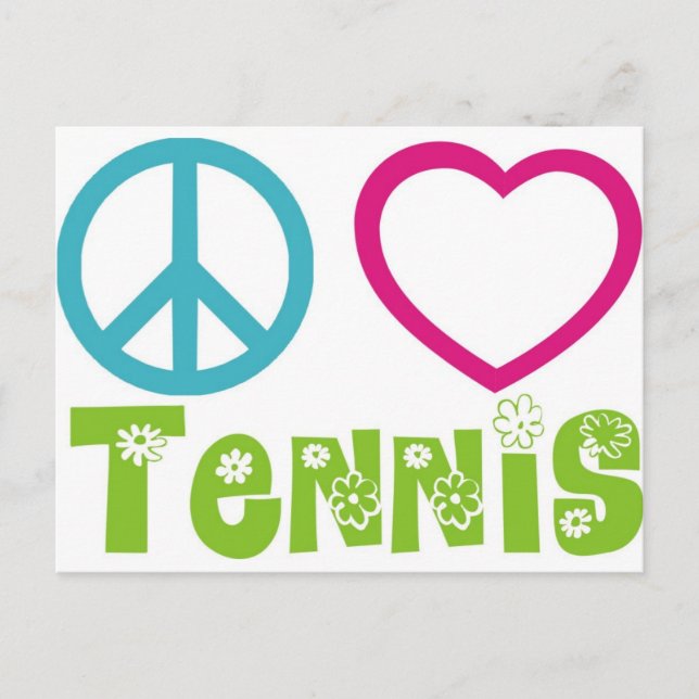 Carte Postale Peace Love Tennis (Devant)