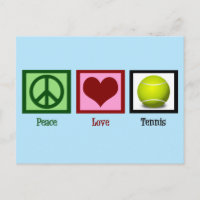 Peace Love Tennis Cute Blue