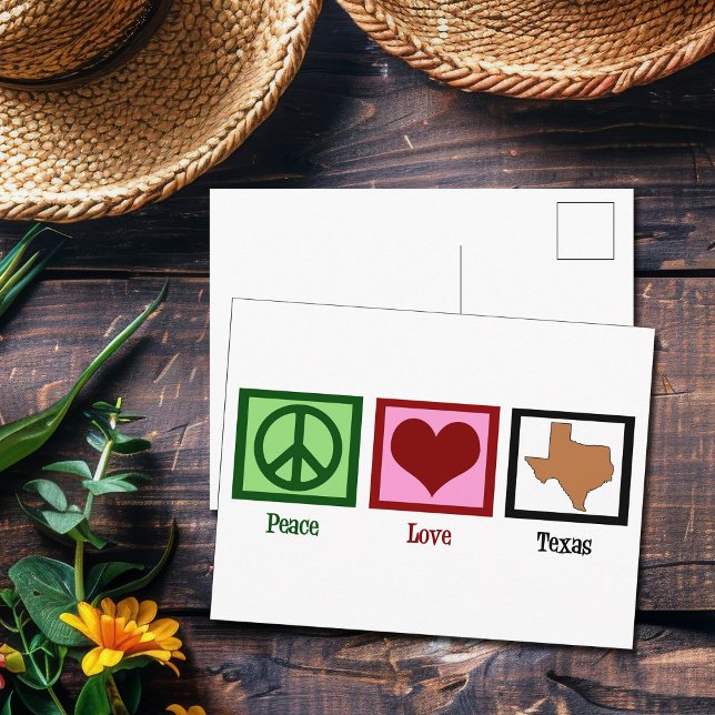 Carte Postale Peace Love Texas (Créateur téléchargé)