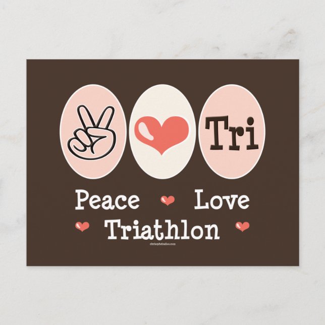 Carte postale Peace Love Tri (Devant)