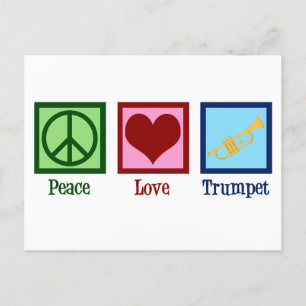 Carte Postale Peace Love Trumpet Jote Band Noël