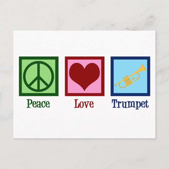 Carte Postale Peace Love Trumpet Jote Band Noël (Devant)