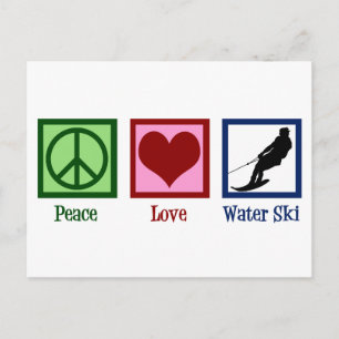 Carte Postale Peace Love Water Skiing Company