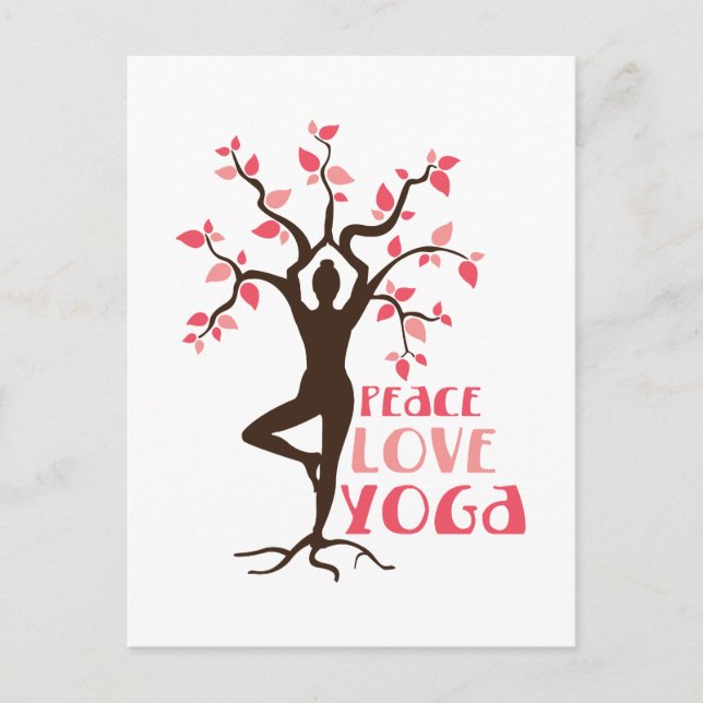 Carte Postale Peace Love Yoga (Devant)