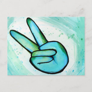Carte Postale Peace on Earth Day Peace Sign Art pacifique