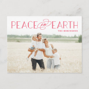 Carte postale Peace on Earth Editable Color Holida