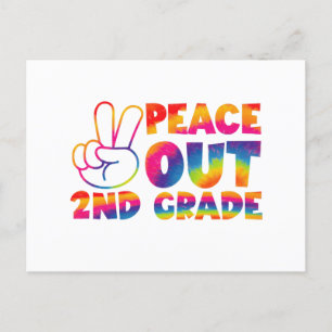 Carte Postale Peace Out Tee de deuxième année teinture de Derniè