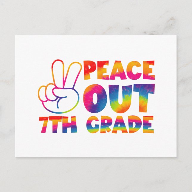 Carte Postale Peace Out Teint de septième année teinture de Dern (Devant)